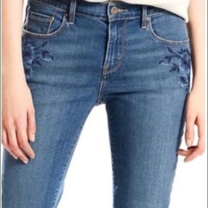 Levi 505 Straight Flower Embroidered Jeans